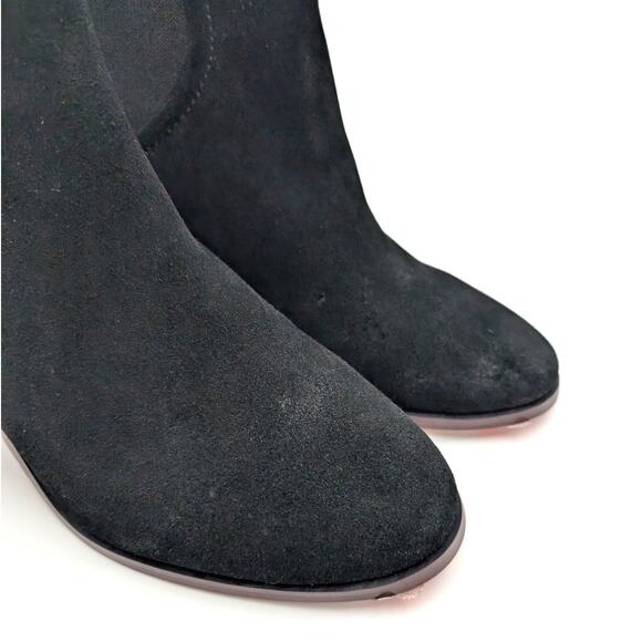Splendid Marika Suede Block Heel Boots Almond Toe Women's Black Size US8M EU39 - Picture 12 of 12